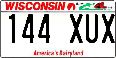 WI license plate 144XUX
