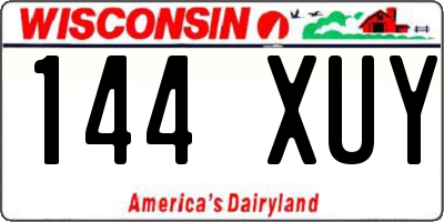 WI license plate 144XUY
