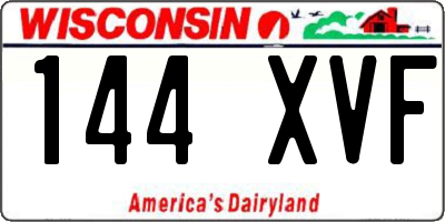 WI license plate 144XVF