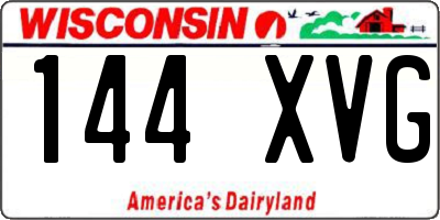 WI license plate 144XVG