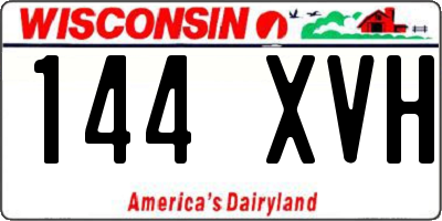 WI license plate 144XVH