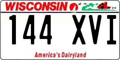 WI license plate 144XVI