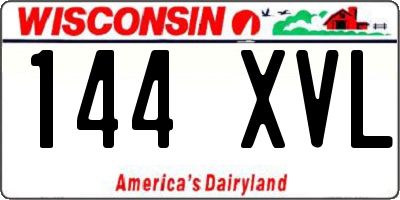 WI license plate 144XVL
