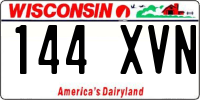 WI license plate 144XVN
