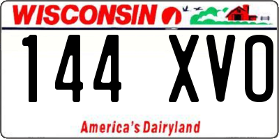 WI license plate 144XVO