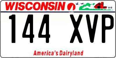 WI license plate 144XVP