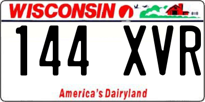 WI license plate 144XVR