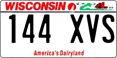 WI license plate 144XVS