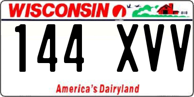WI license plate 144XVV