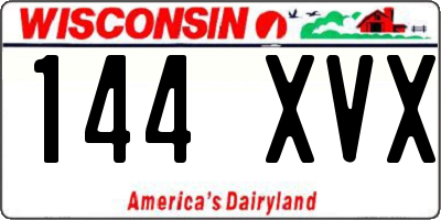 WI license plate 144XVX