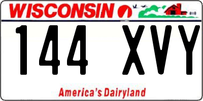 WI license plate 144XVY