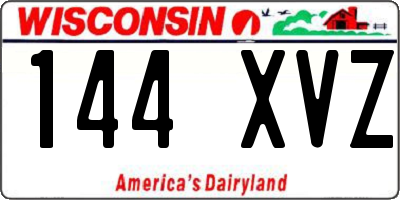 WI license plate 144XVZ