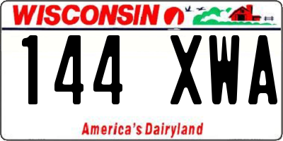WI license plate 144XWA