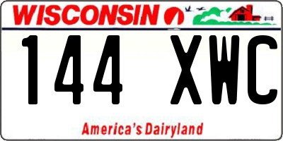 WI license plate 144XWC