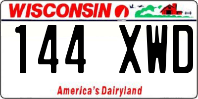 WI license plate 144XWD