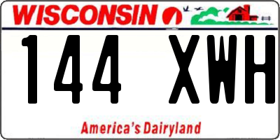 WI license plate 144XWH