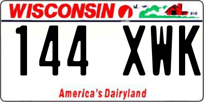 WI license plate 144XWK