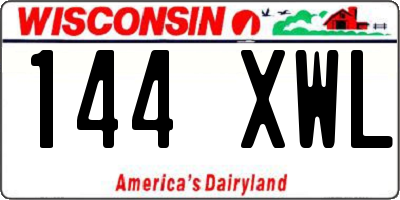 WI license plate 144XWL