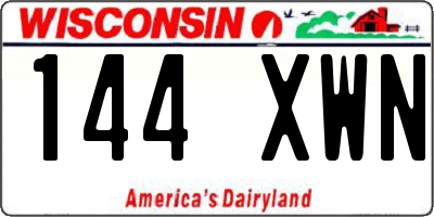 WI license plate 144XWN