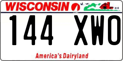 WI license plate 144XWO