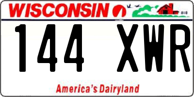WI license plate 144XWR