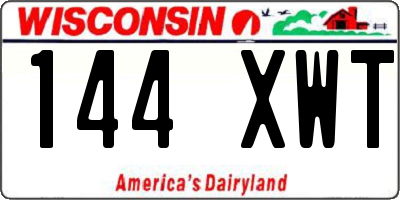 WI license plate 144XWT
