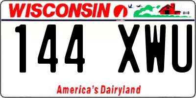 WI license plate 144XWU