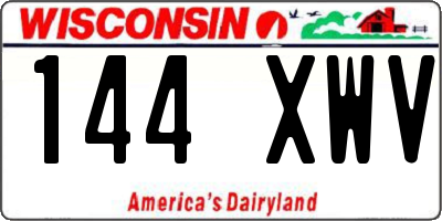 WI license plate 144XWV