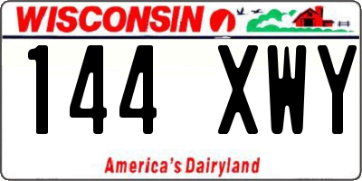 WI license plate 144XWY