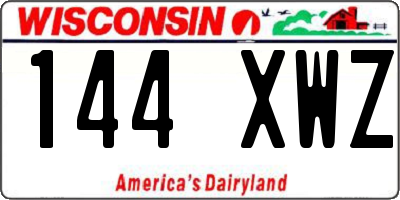 WI license plate 144XWZ