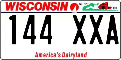 WI license plate 144XXA