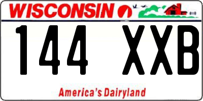 WI license plate 144XXB