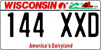 WI license plate 144XXD