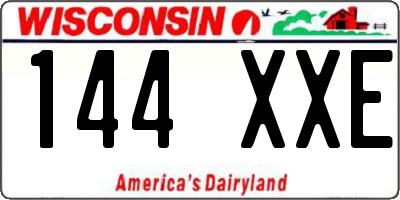 WI license plate 144XXE