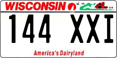 WI license plate 144XXI