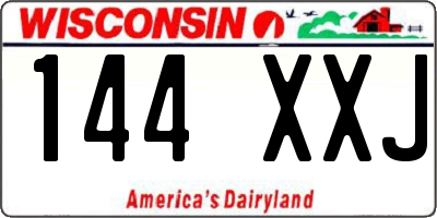 WI license plate 144XXJ