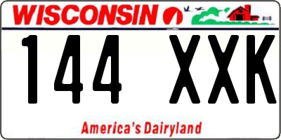 WI license plate 144XXK