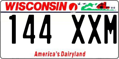 WI license plate 144XXM