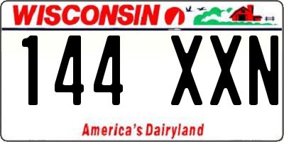 WI license plate 144XXN