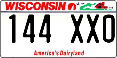 WI license plate 144XXO