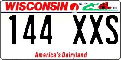 WI license plate 144XXS