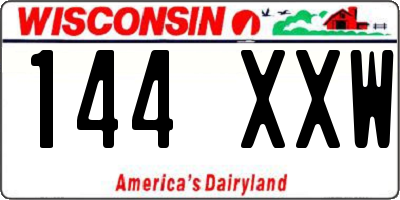 WI license plate 144XXW