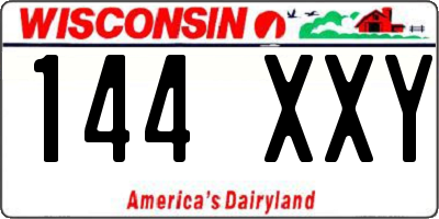 WI license plate 144XXY