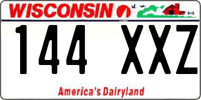 WI license plate 144XXZ