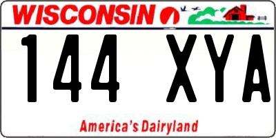 WI license plate 144XYA