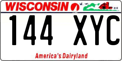 WI license plate 144XYC