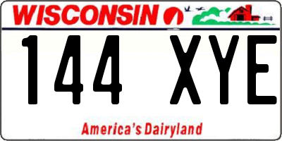 WI license plate 144XYE
