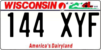 WI license plate 144XYF
