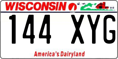 WI license plate 144XYG