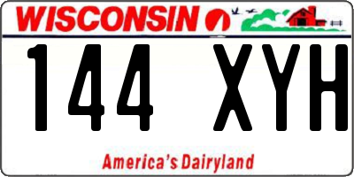 WI license plate 144XYH